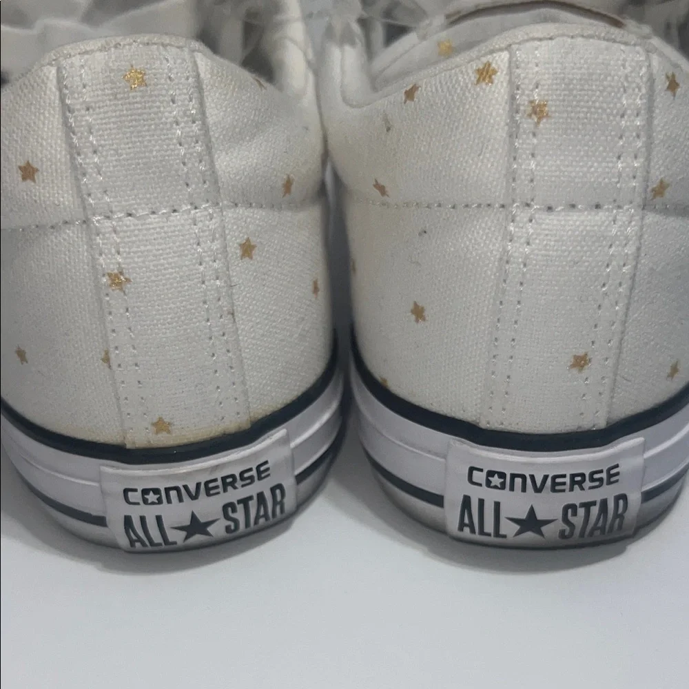 Converse Kids White and Gold Star Sneakers size 5